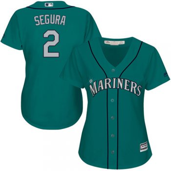Mariners #2 Jean Segura Green Alternate Women's Stitched Baseball Jersey