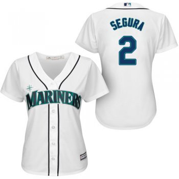 Mariners #2 Jean Segura White Home Women's Stitched Baseball Jersey