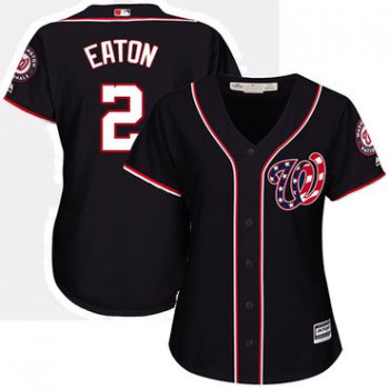 Nationals #2 Adam Eaton Navy Blue Alternate Women's Stitched Baseball Jersey