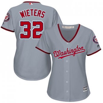 Nationals #32 Matt Wieters Grey Road Women's Stitched Baseball Jersey