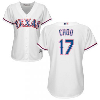 Rangers #17 Shin-Soo Choo White Home Women's Stitched Baseball Jersey