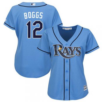 Rays #12 Wade Boggs Light Blue Alternate Women's Stitched Baseball Jersey