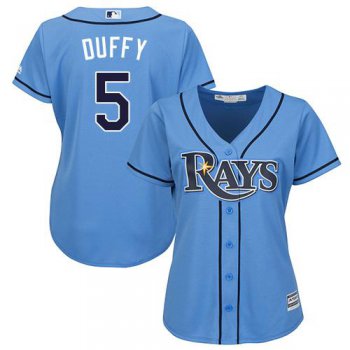 Rays #5 Matt Duffy Light Blue Alternate Women's Stitched Baseball Jersey