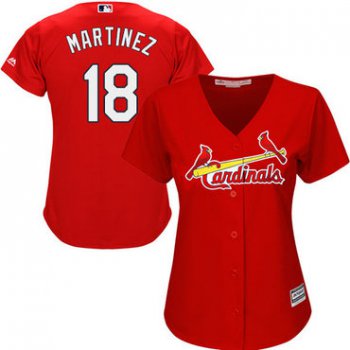 Cardinals #18 Carlos Martinez Red Alternate Women's Stitched Baseball Jersey