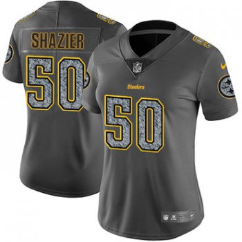 Women's Nike Pittsburgh Steelers #50 Ryan Shazier Gray Static Stitched NFL Vapor Untouchable Limited Jersey