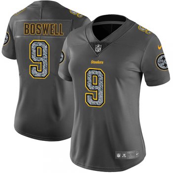 Women's Nike Pittsburgh Steelers #9 Chris Boswell Gray Static Stitched NFL Vapor Untouchable Limited Jersey