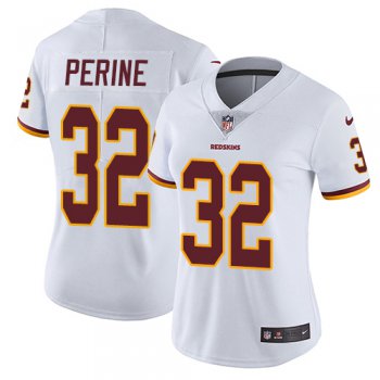 Women's Nike Washington Redskins #32 Samaje Perine White Stitched NFL Vapor Untouchable Limited Jersey