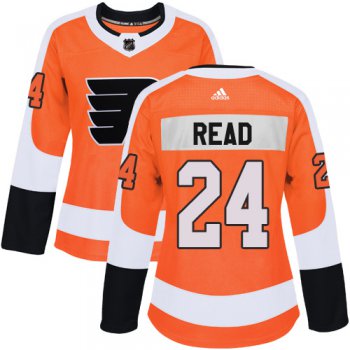 Adidas Philadelphia Flyers #24 Matt Read Orange Home Authentic Women's Stitched NHL Jersey