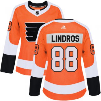 Adidas Philadelphia Flyers #88 Eric Lindros Orange Home Authentic Women's Stitched NHL Jersey