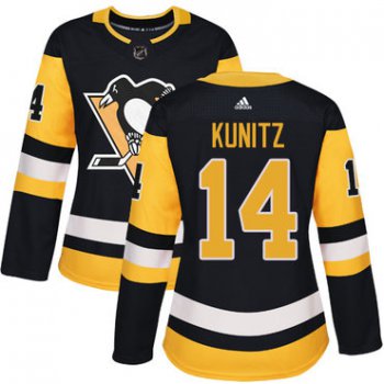 Adidas Pittsburgh Penguins #14 Chris Kunitz Black Home Authentic Women's Stitched NHL Jersey