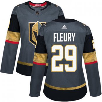 Adidas Vegas Golden Golden Knights #29 Marc-Andre Fleury Grey Home Authentic Women's Stitched NHL Jersey