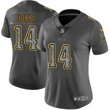 Women's Nike Minnesota Vikings #14 Stefon Diggs Gray Static Stitched NFL Vapor Untouchable Limited Jersey
