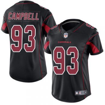 Nike Cardinals #93 Calais Campbell Black Women's Stitched NFL Limited Rush Jersey