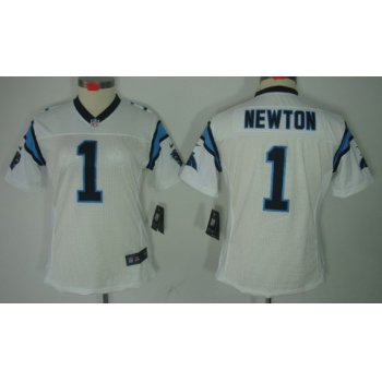Nike Carolina Panthers #1 Cam Newton White Limited Womens Jersey