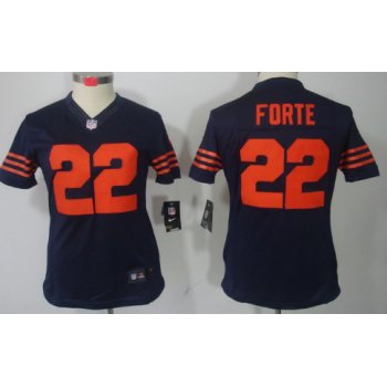Nike Chicago Bears #22 Matt Forte Blue With Orange Limited Womens Jersey