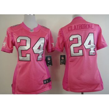 Nike Dallas Cowboys #24 Morris Claiborne Pink Love Womens Jersey