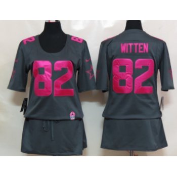 Nike Dallas Cowboys #82 Jason Witten Breast Cancer Awareness Gray Womens Jersey