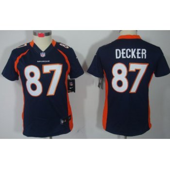 Nike Denver Broncos #87 Eric Decker Blue Limited Womens Jersey