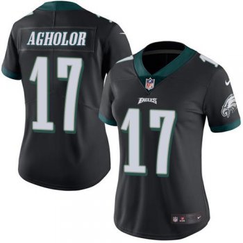 Nike Eagles #17 Nelson Agholor Black Women's Stitched NFL Limited Rush Jersey