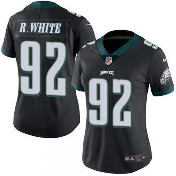 Nike Eagles #92 Reggie White Black Women's Stitched NFL Limited Rush Jersey