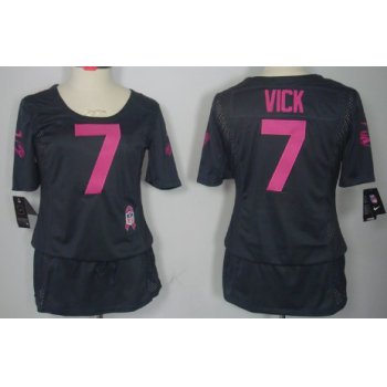 Nike Philadelphia Eagles #7 Michael Vick Breast Cancer Awareness Gray Womens Jersey