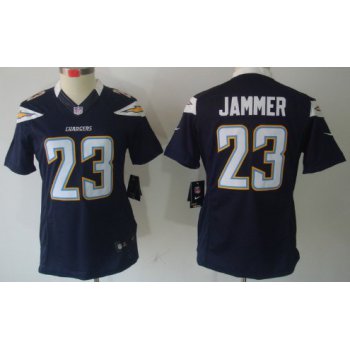 Nike San Diego Chargers #23 Quentin Jammer Navy Blue Limited Womens Jersey