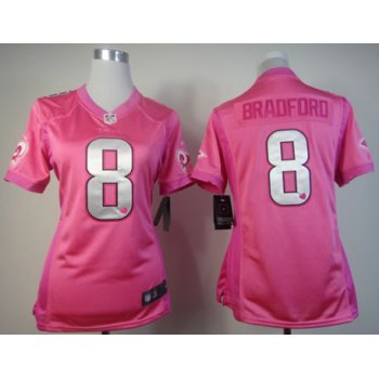 Nike St. Louis Rams #8 Sam Bradford Pink Love Womens Jersey