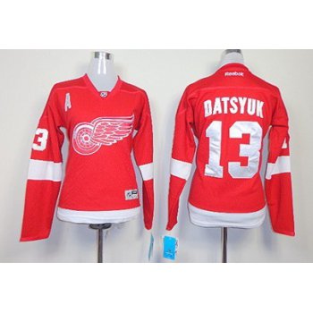 Detroit Red Wings #13 Pavel Datsyuk Red Womens Jersey