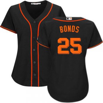 Giants #25 Barry Bonds Black Alternate Women's Stitched Baseball Jersey