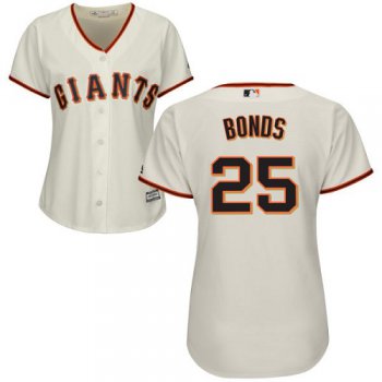 Giants #25 Barry Bonds Cream Home Women's Stitched Baseball Jersey