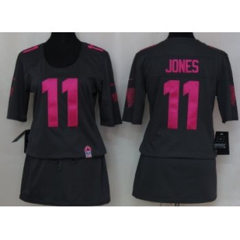 Nike Atlanta Falcons #11 Julio Jones Breast Cancer Awareness Gray Womens Jersey