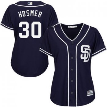 Padres #30 Eric Hosmer Navy Blue Alternate Women's Stitched Baseball Jersey