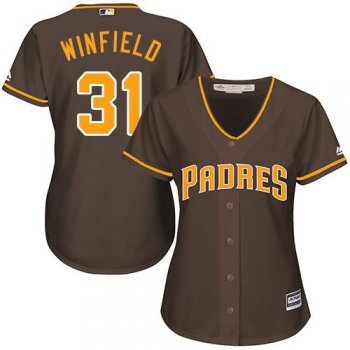 Padres #31 Dave Winfield Brown Alternate Women's Stitched Baseball Jersey
