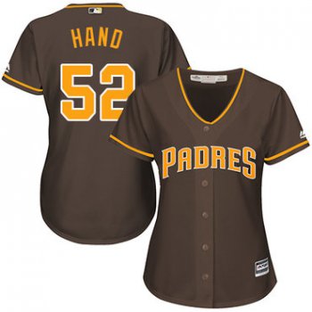 Padres #52 Brad Hand Brown Alternate Women's Stitched Baseball Jersey