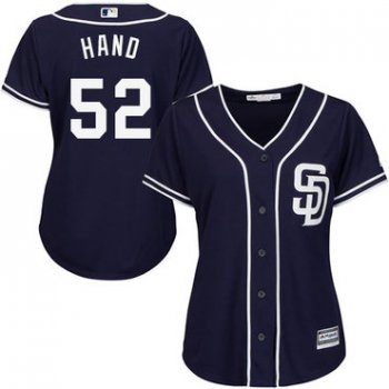Padres #52 Brad Hand Navy Blue Alternate Women's Stitched Baseball Jersey