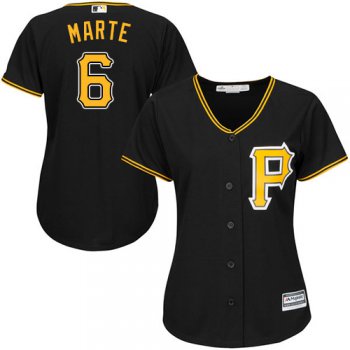 Pirates #6 Starling Marte Black Alternate Women's Stitched Baseball Jersey