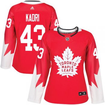 Adidas Maple Leafs #43 Nazem Kadri Red Team Canada Authentic Women's Stitched NHL Jersey