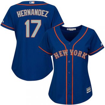 Mets #17 Keith Hernandez Blue(Grey NO.) Alternate Women's Stitched Baseball Jersey