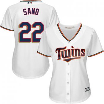 Twins #22 Miguel Sano White Home Women's Stitched Baseball Jersey