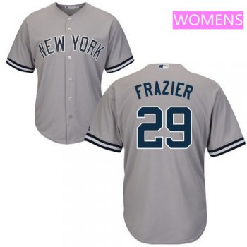 Women's New York Yankees #29 Todd Frazier Gray Road Stitched MLB Majestic Cool Base Jersey