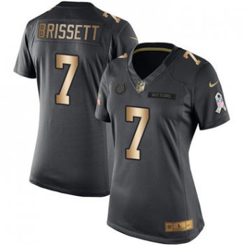 Women's Nike Colts #7 Jacoby Brissett Black Stitched NFL Limited Gold Salute to Service Jersey
