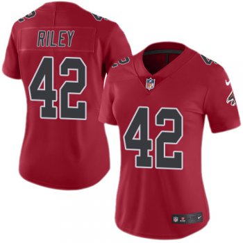 Women's Nike Falcons #42 Duke Riley Red Stitched NFL Limited Rush Jersey