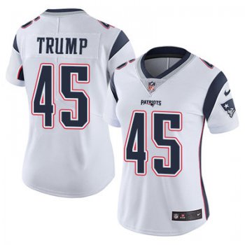 Women's Nike Patriots #45 Donald Trump White Stitched NFL Vapor Untouchable Limited Jersey