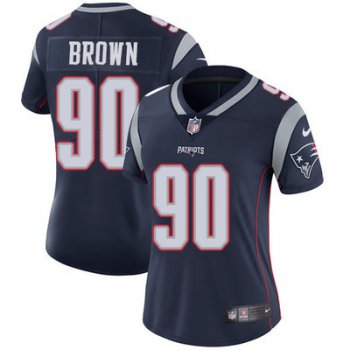 Women's Nike Patriots #90 Malcom Brown Navy Blue Team Color Stitched NFL Vapor Untouchable Limited Jersey