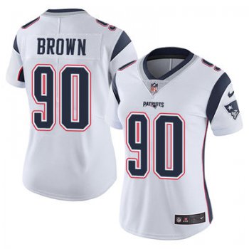 Women's Nike Patriots #90 Malcom Brown White Stitched NFL Vapor Untouchable Limited Jersey