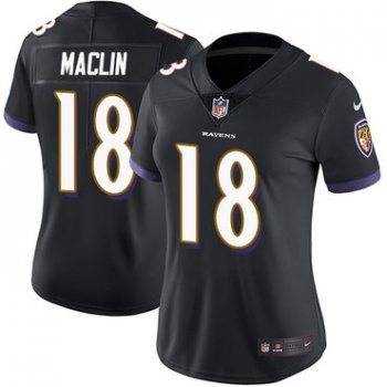 Women's Nike Ravens #18 Jeremy Maclin Black Alternate Stitched NFL Vapor Untouchable Limited Jersey