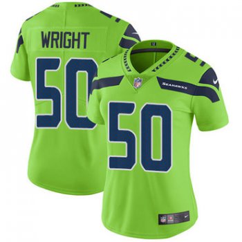 Women's Nike Seahawks #50 K.J. Wright Green Stitched NFL Limited Rush Jersey