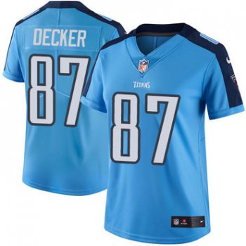 Women's Nike Titans #87 Eric Decker Light Blue Stitched NFL Limited Rush Jersey
