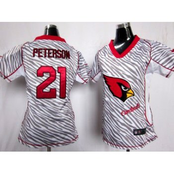 Nike Arizona Cardinals #21 Patrick Peterson 2012 Womens Zebra Fashion Jersey