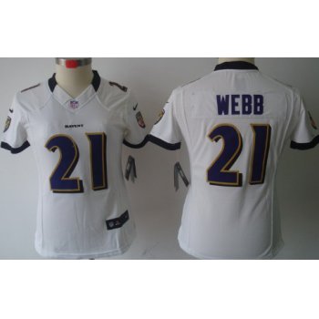 Nike Baltimore Ravens #21 Lardarius Webb White Limited Womens Jersey